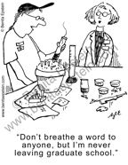 funny science scientist graduate school lab laboratory research experiment dna radioactivity chemistry biology biochemistry ecology cartoons cartoon 1625